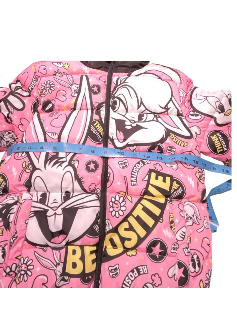 Looney Tunes Members Only Hoodie Puffer Coat Girl Sherpa Lined Bugs Bunny